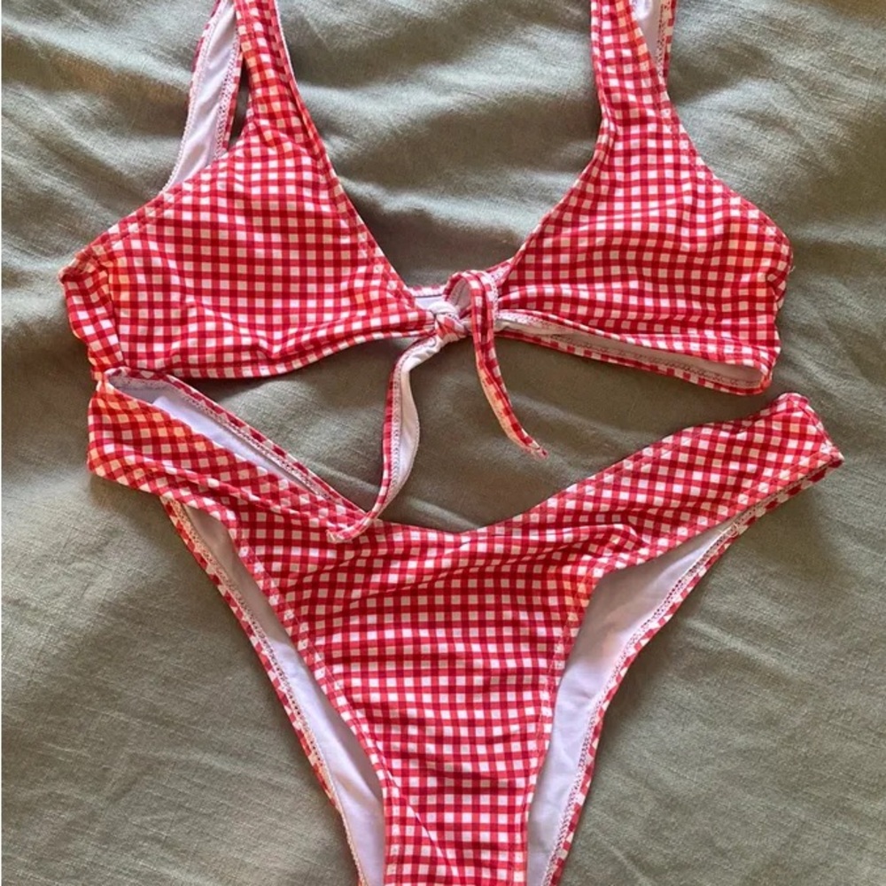 Red Gingham Bikini Set